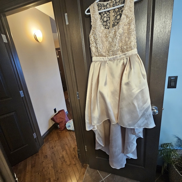 High low satin, lace prom dress size M - Picture 2 of 5